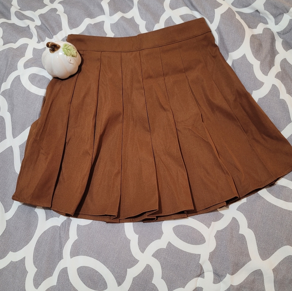 Fall Brown Pleated Skirt From Shein Size M